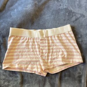 COPY - Brandy Melville pink and white stripe boy shorts